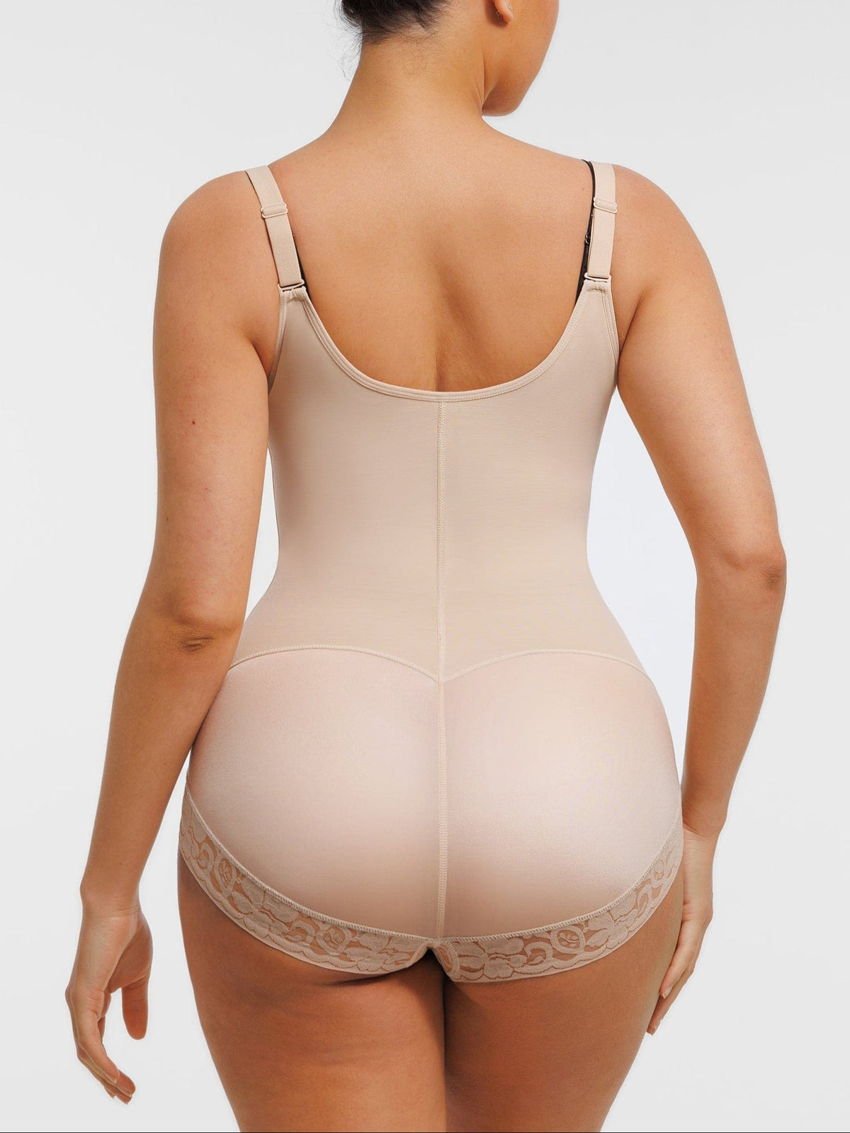 U-shaped Bust Lifting Front Zipper Lace Shapewear - FirmaSculpt