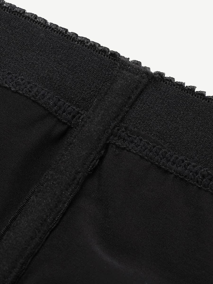 Queen Size High Waist Slimming Shorts with Lace Hem and Row Buckle - FirmaHold