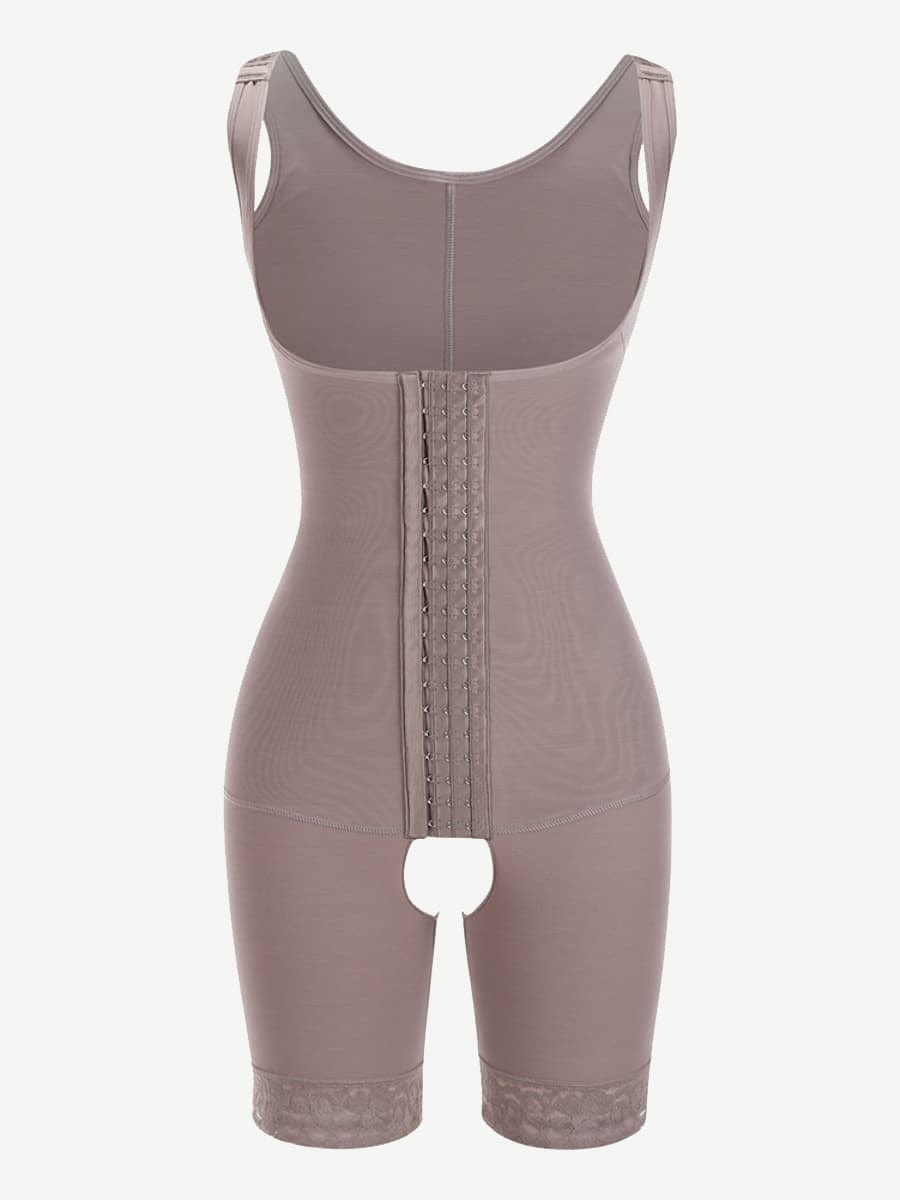 Full Body Compression Shapewear with Three Hook Open Crotch - FirmaActive