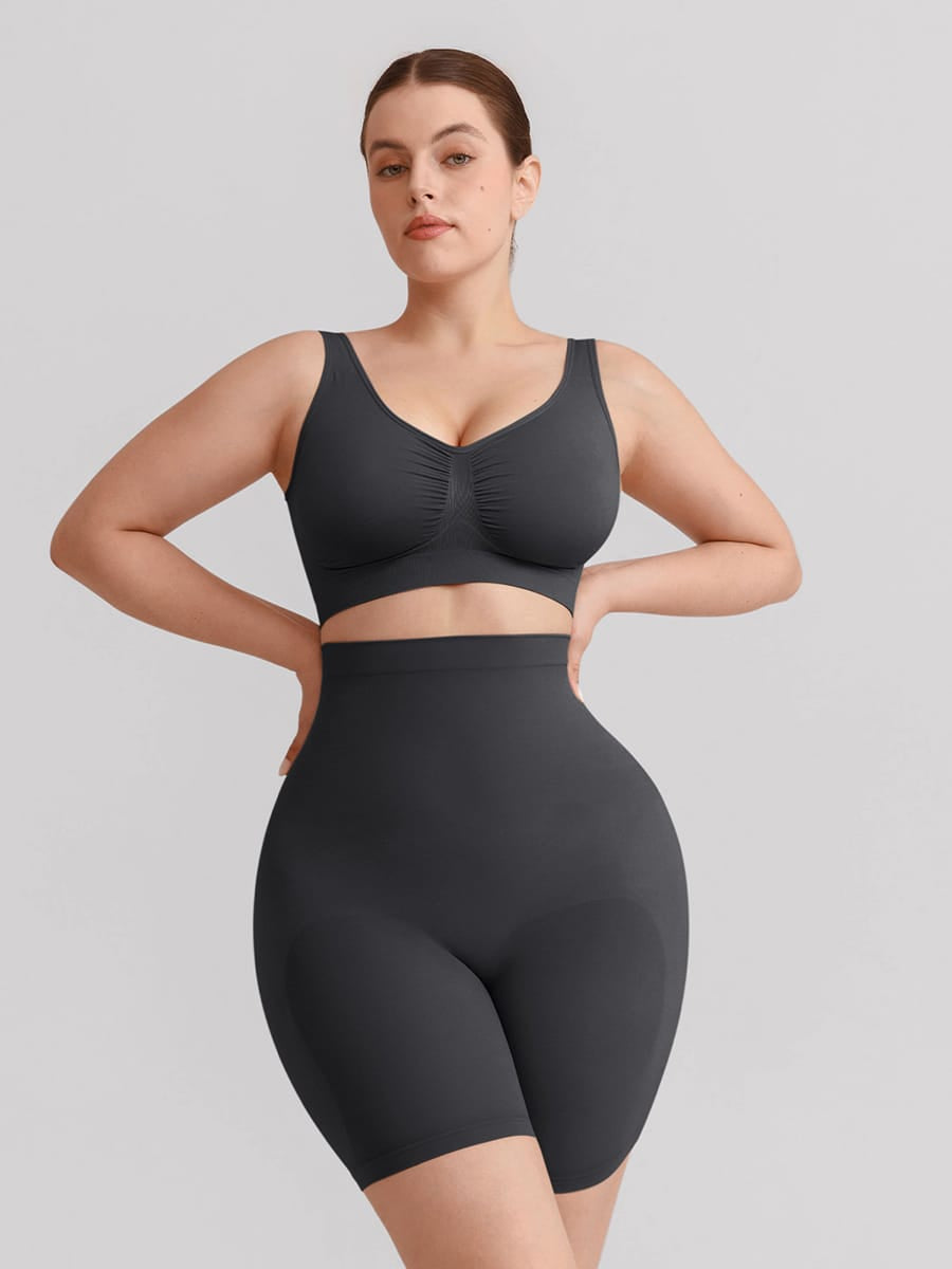 Seamless High Waist Bodyshort Shapewear with Tummy Control & Butt Lifting - FirmaSculpt
