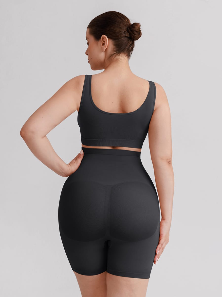 Seamless High Waist Bodyshort Shapewear with Tummy Control & Butt Lifting - FirmaSculpt