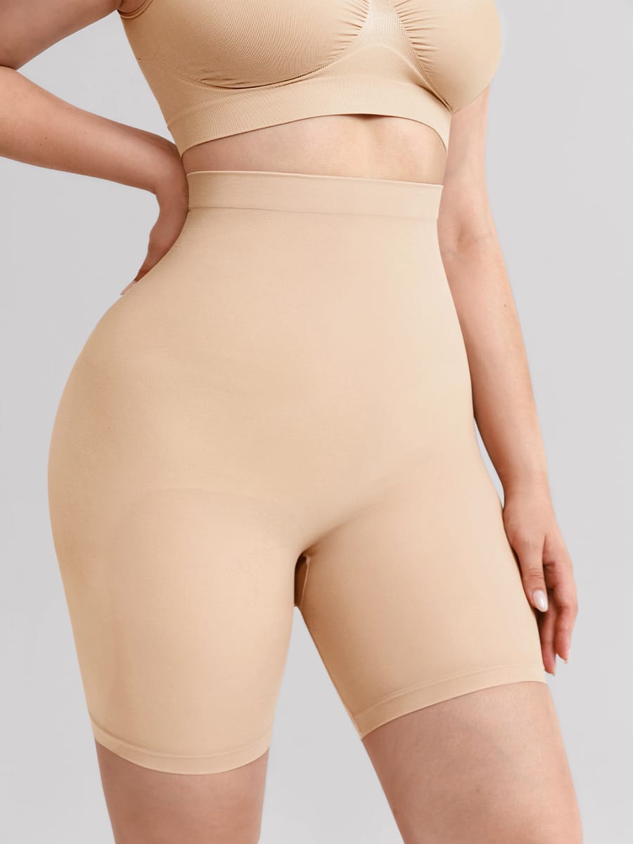 Seamless High Waist Bodyshort Shapewear with Tummy Control & Butt Lifting - FirmaSculpt