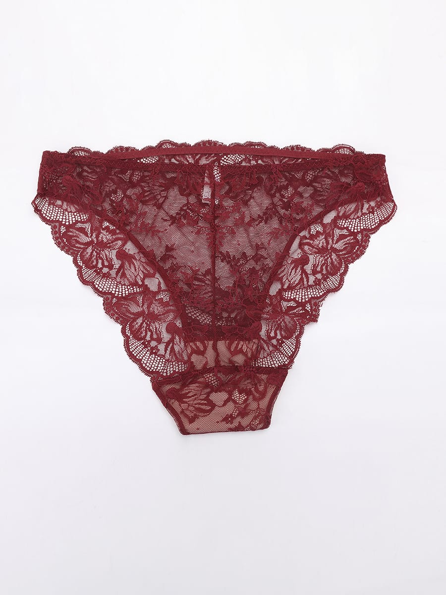 Low-Rise Lace Tummy Control Panties with Antibacterial Cotton Crotch - FirmaLace