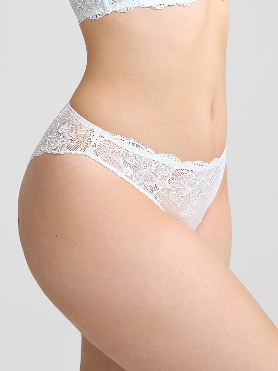 Low-Rise Lace Tummy Control Panties with Antibacterial Cotton Crotch - FirmaLace