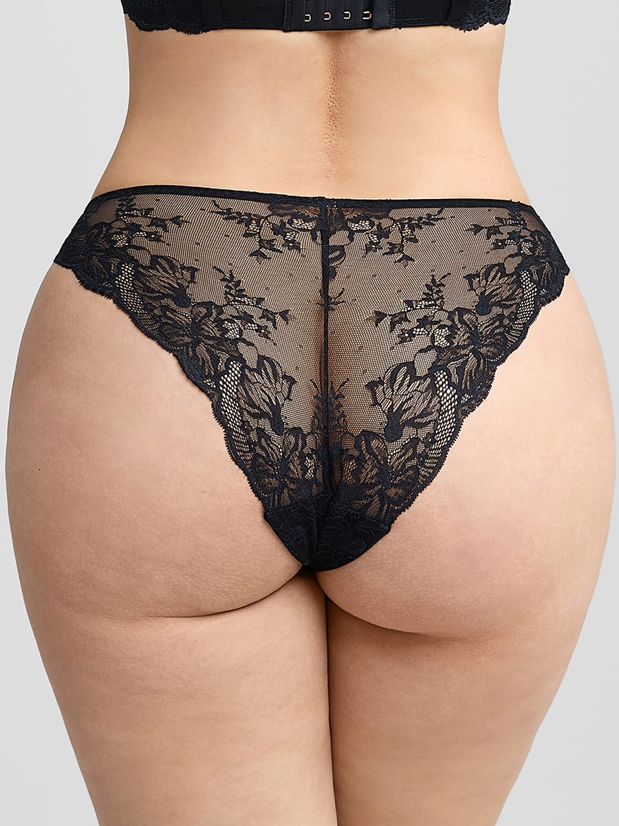 Low-Rise Lace Tummy Control Panties with Antibacterial Cotton Crotch - FirmaLace
