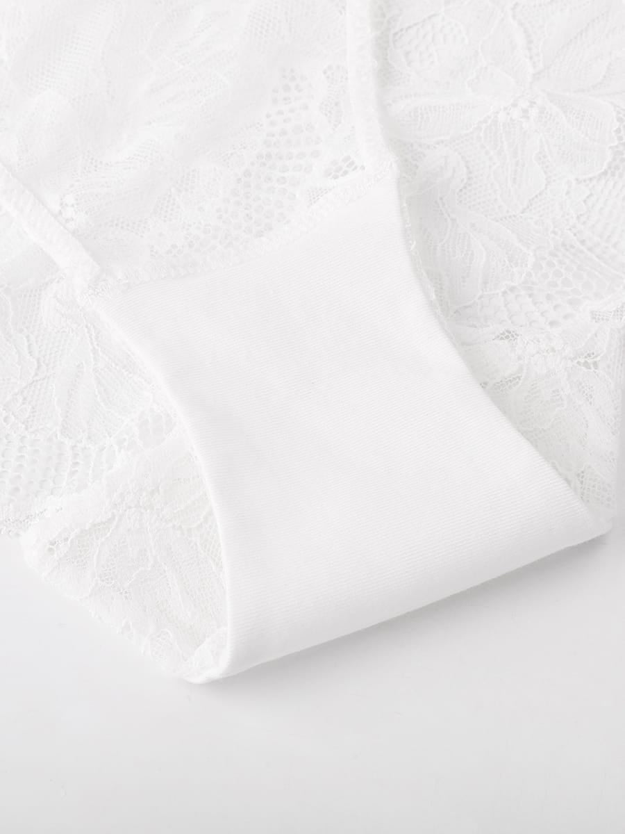 Low-Rise Lace Tummy Control Panties with Antibacterial Cotton Crotch - FirmaLace