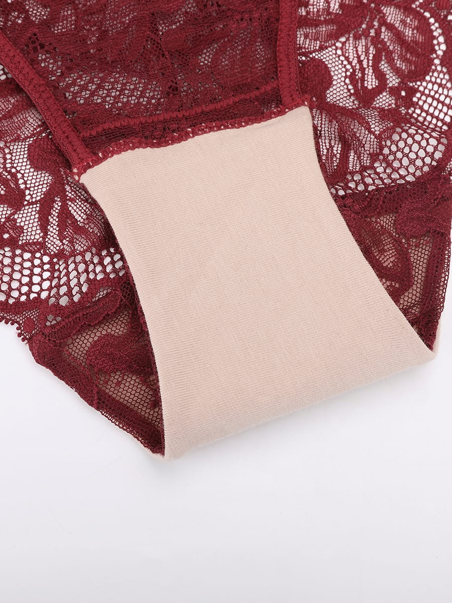 Low-Rise Lace Tummy Control Panties with Antibacterial Cotton Crotch - FirmaLace