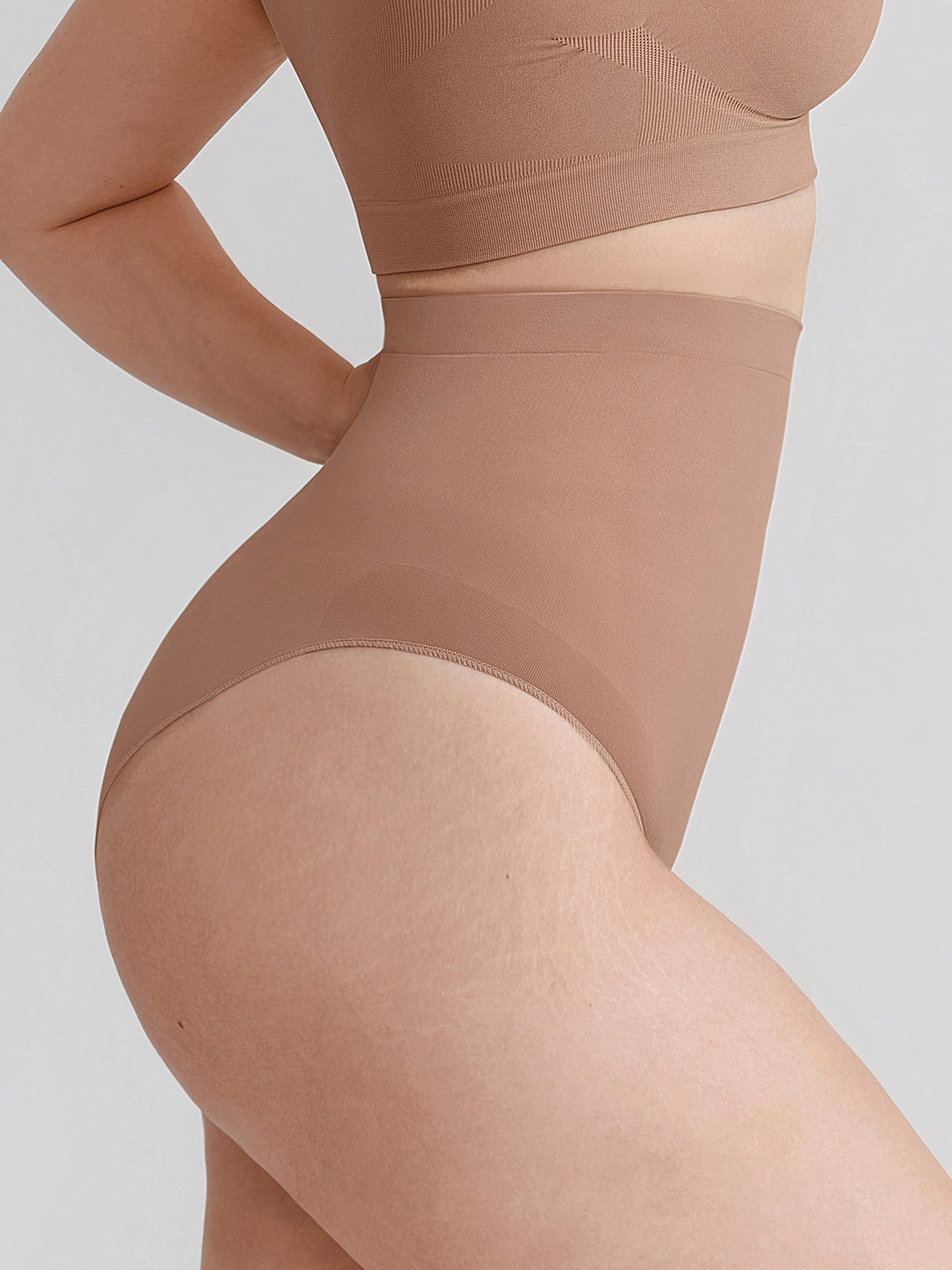 Seamless High Waist Tummy Control Briefs with Anti-Slip Silicone Waistband - FirmaHold