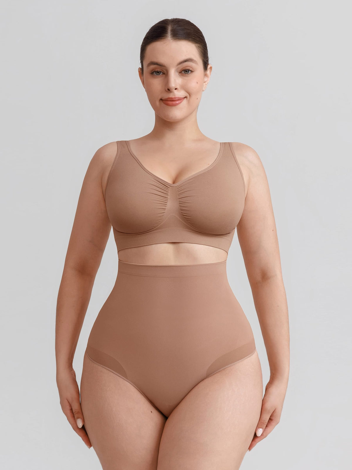 Seamless High Waist Tummy Control Briefs with Anti-Slip Silicone Waistband - FirmaHold