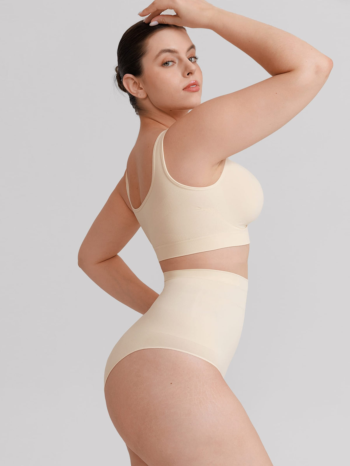Seamless High Waist Tummy Control Briefs with Anti-Slip Silicone Waistband - FirmaHold