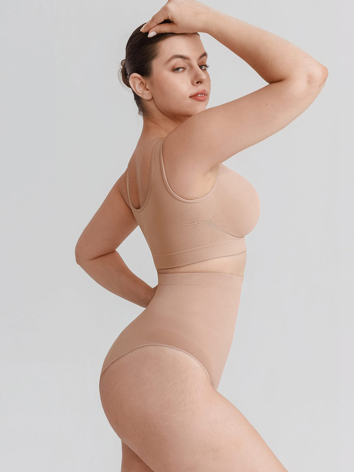 Seamless High Waist Tummy Control Briefs with Anti-Slip Silicone Waistband - FirmaHold