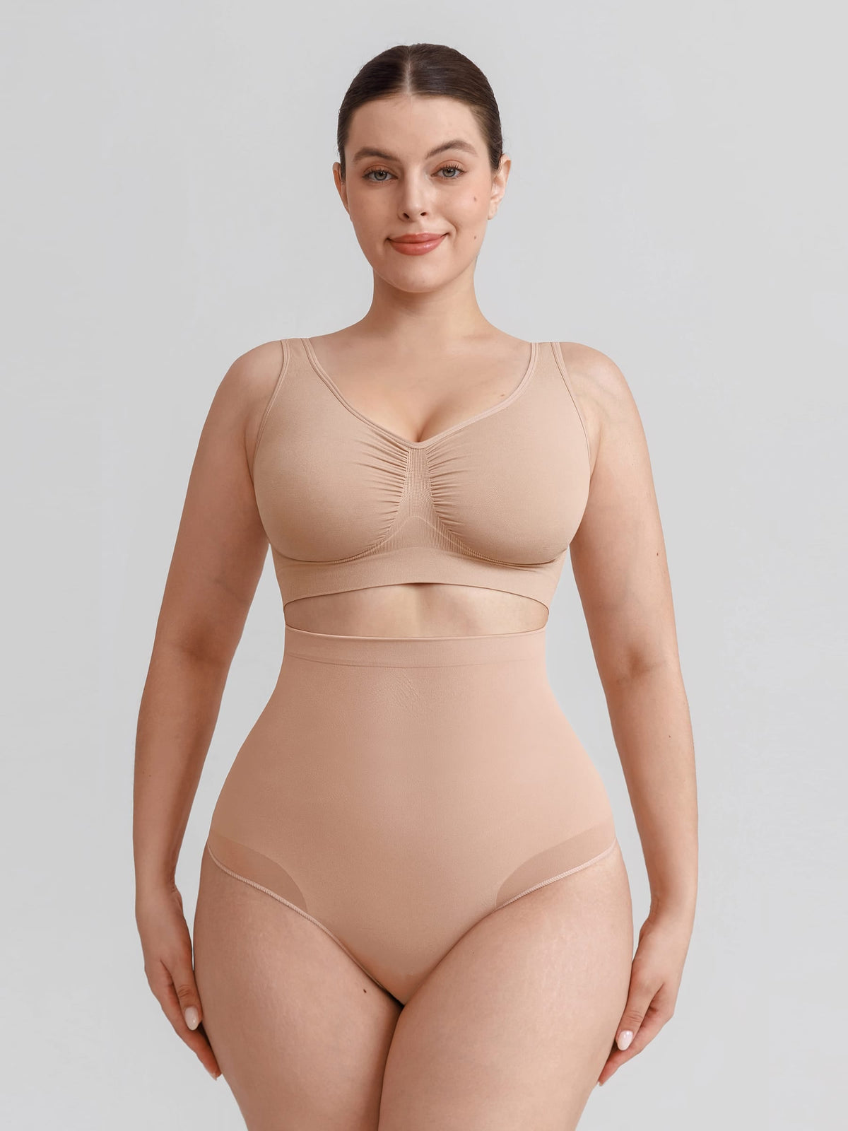 Seamless High Waist Tummy Control Briefs with Anti-Slip Silicone Waistband - FirmaHold