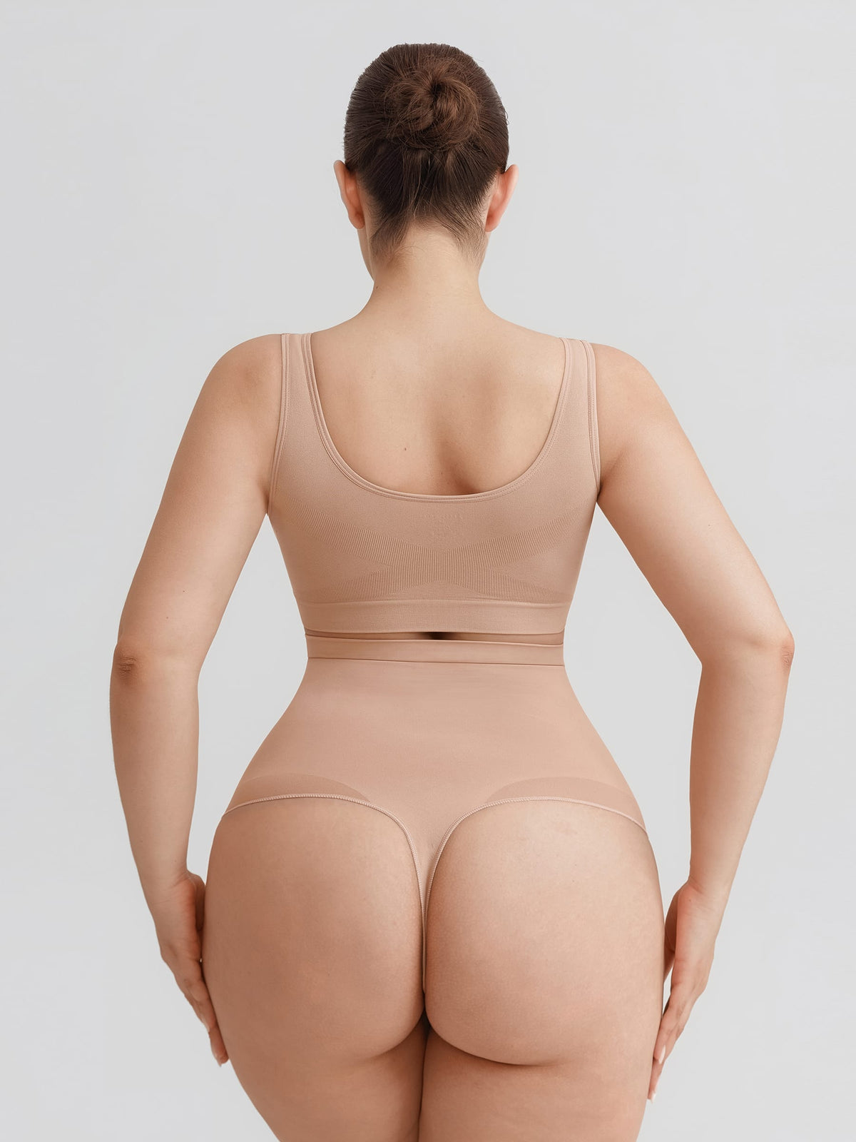 High Waist Seamless Tummy Control Thong Shapewear with Anti-Roll Silicone - FirmaHold