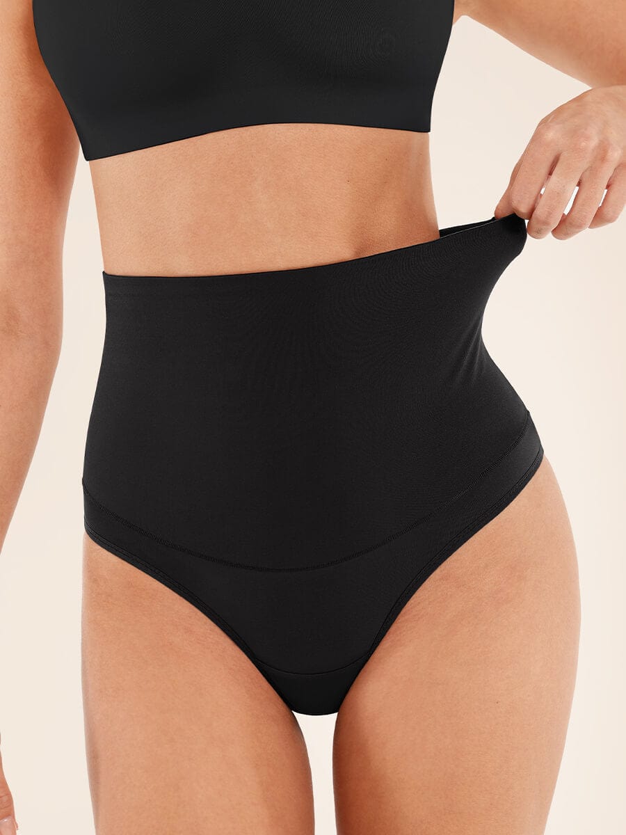 High Waist Tummy Control Thong Panties - FirmaActive
