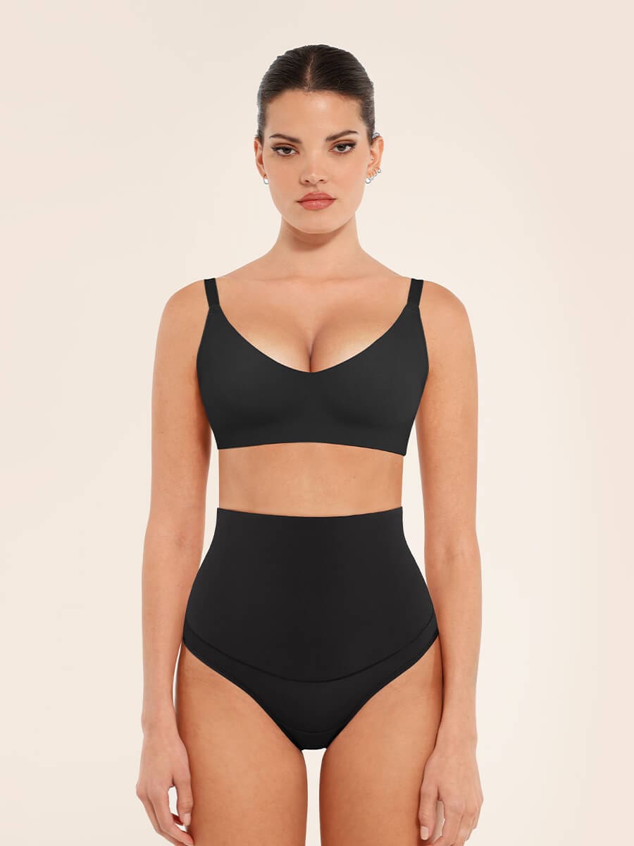 High Waist Tummy Control Thong Panties - FirmaActive