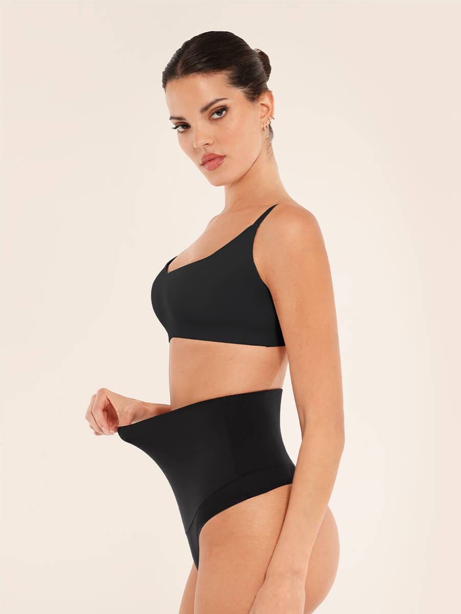 High Waist Tummy Control Thong Panties - FirmaActive