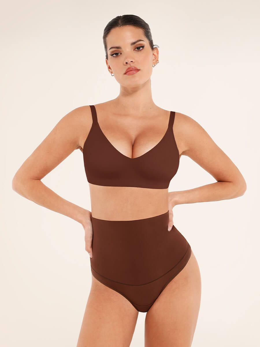High Waist Tummy Control Thong Panties - FirmaActive