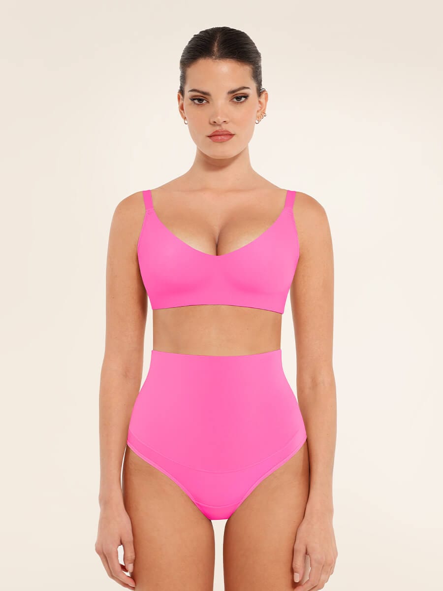High Waist Tummy Control Thong Panties - FirmaActive