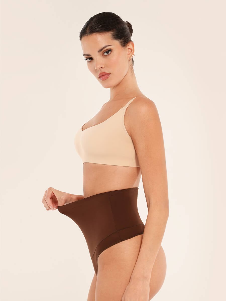 High Waist Tummy Control Thong Panties - FirmaActive