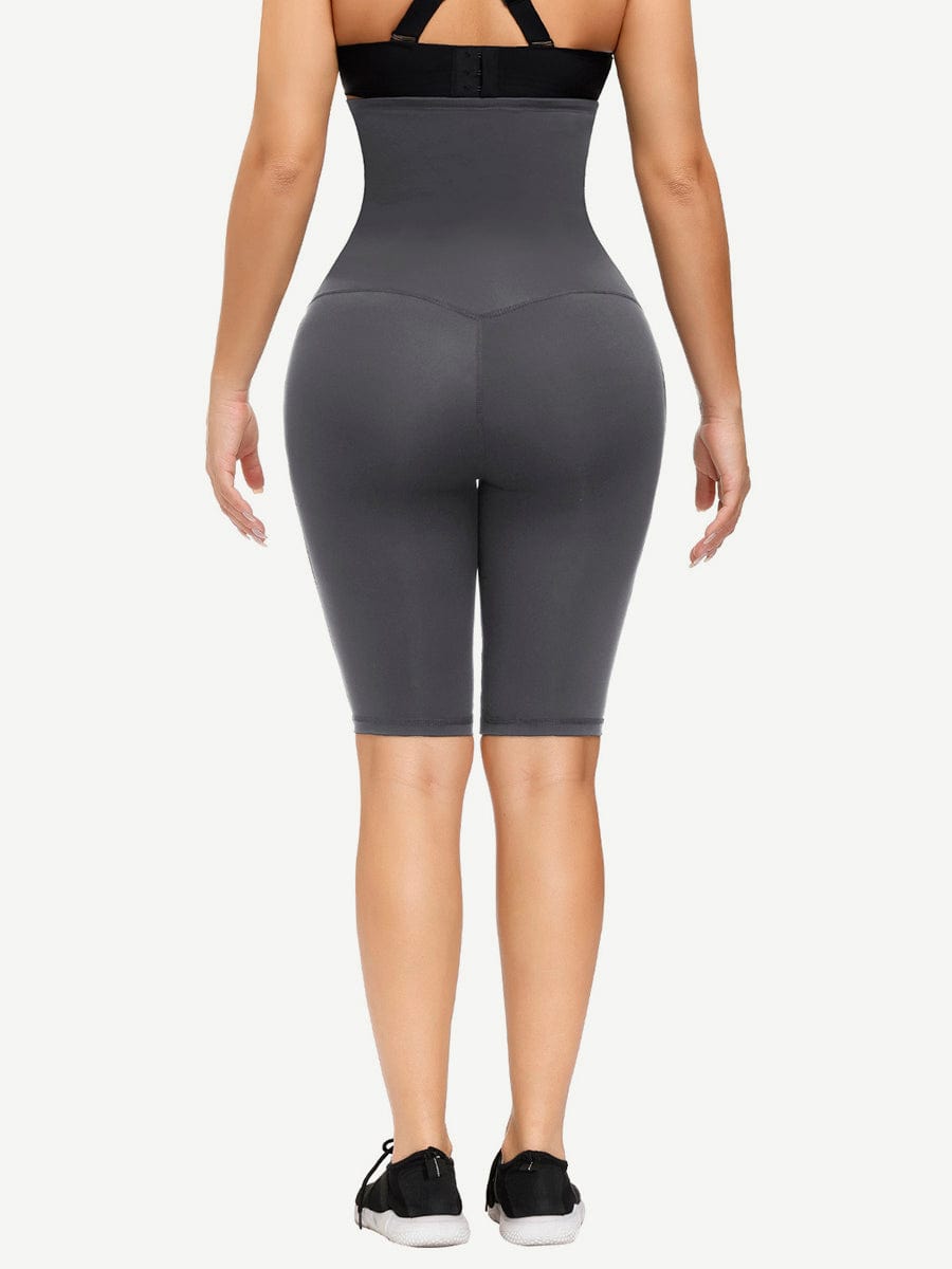 Dark Blue Waist Trainer Leggings with Anti-Slip Strip and Butt Lifting - FirmaActive