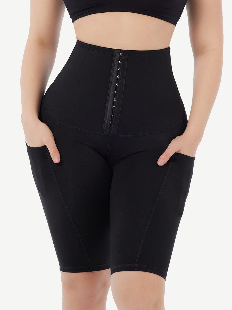 High-Elastic Mesh Tummy Control Shorts with Pockets - FirmaControl