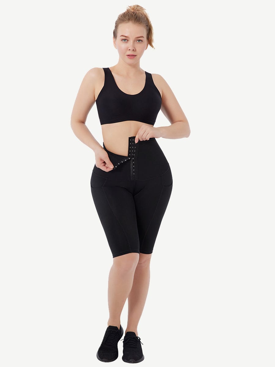 High-Elastic Mesh Tummy Control Shorts with Pockets - FirmaControl