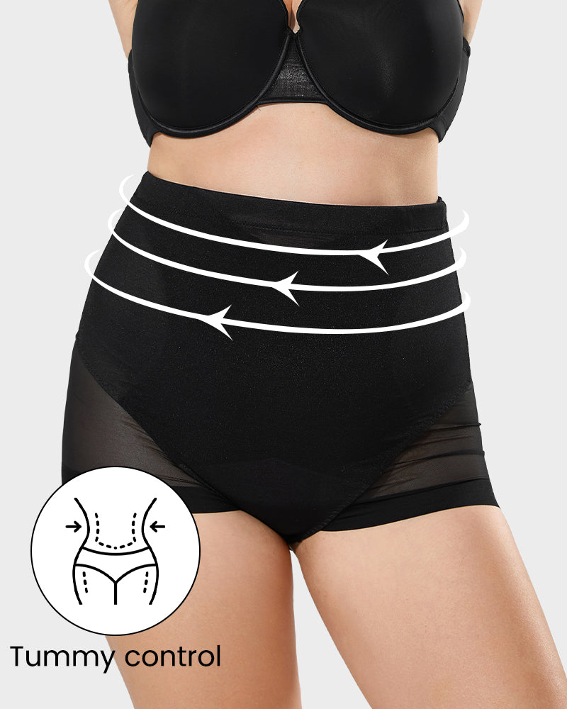 Sculpting Mesh High-Waist Shaper Panty - FirmaSmooth