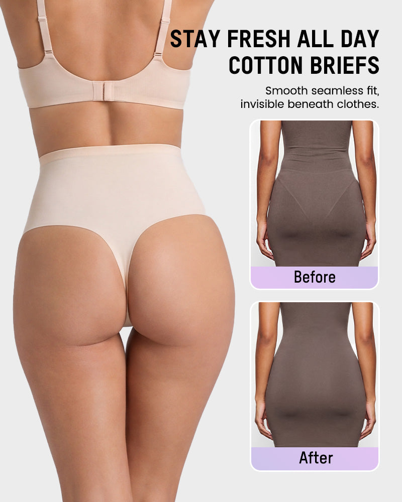 Seamless High-Waist Thong Underwear 5-Pack - FirmaSmooth