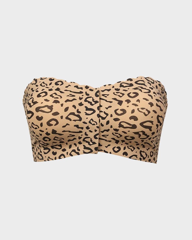Strapless Front Closure Leopard Print Bra - FirmaHold