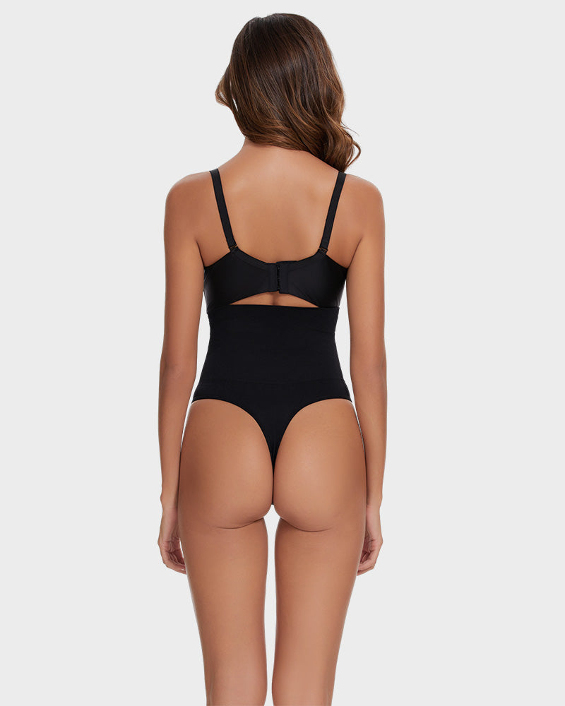 Seamless High-Waisted Shaper Thong Panty - FirmaSmooth