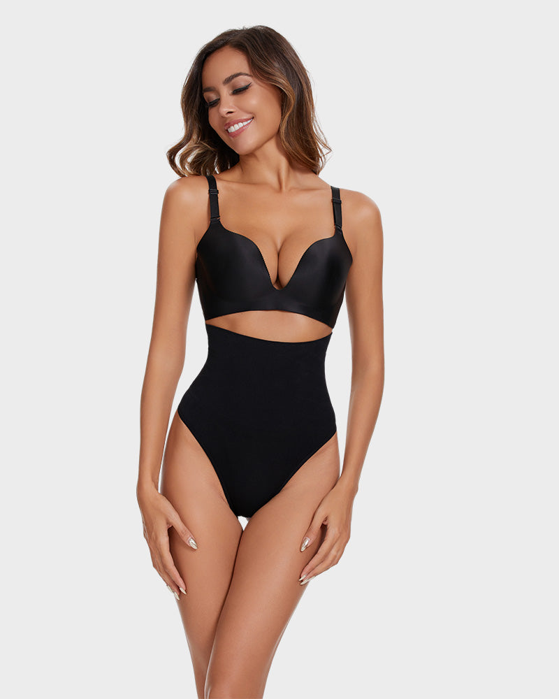 Seamless High-Waisted Shaper Thong Panty - FirmaSmooth