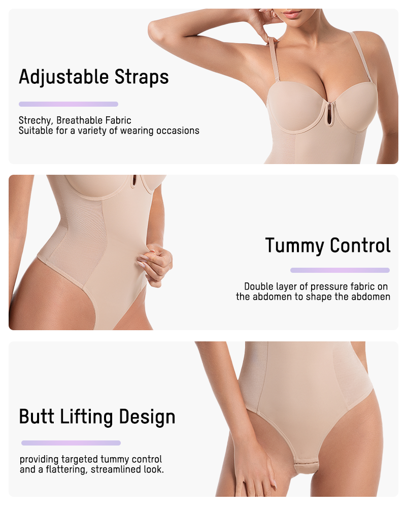 All-in-One Shaping Thong Bodysuit - FirmaSculpt