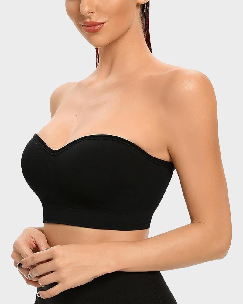 Non-Slip Seamless Strapless Bandeau Bra - FirmaHold