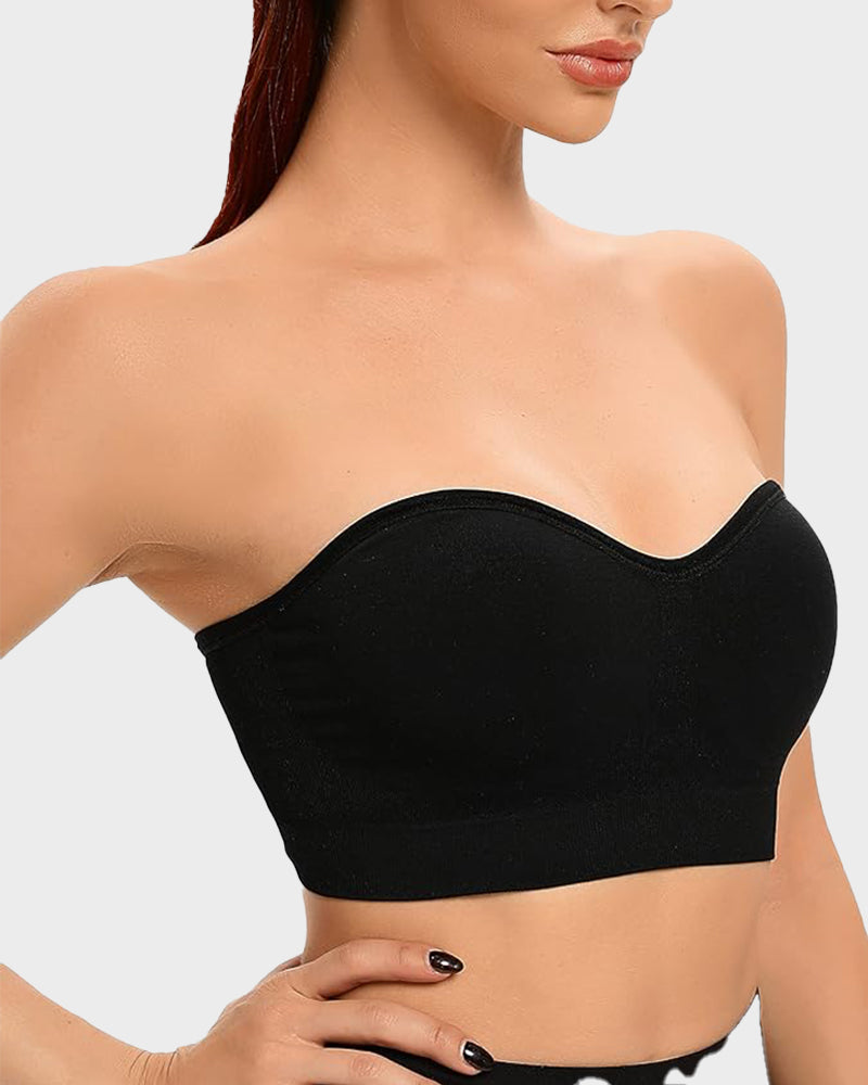 Non-Slip Seamless Strapless Bandeau Bra - FirmaHold