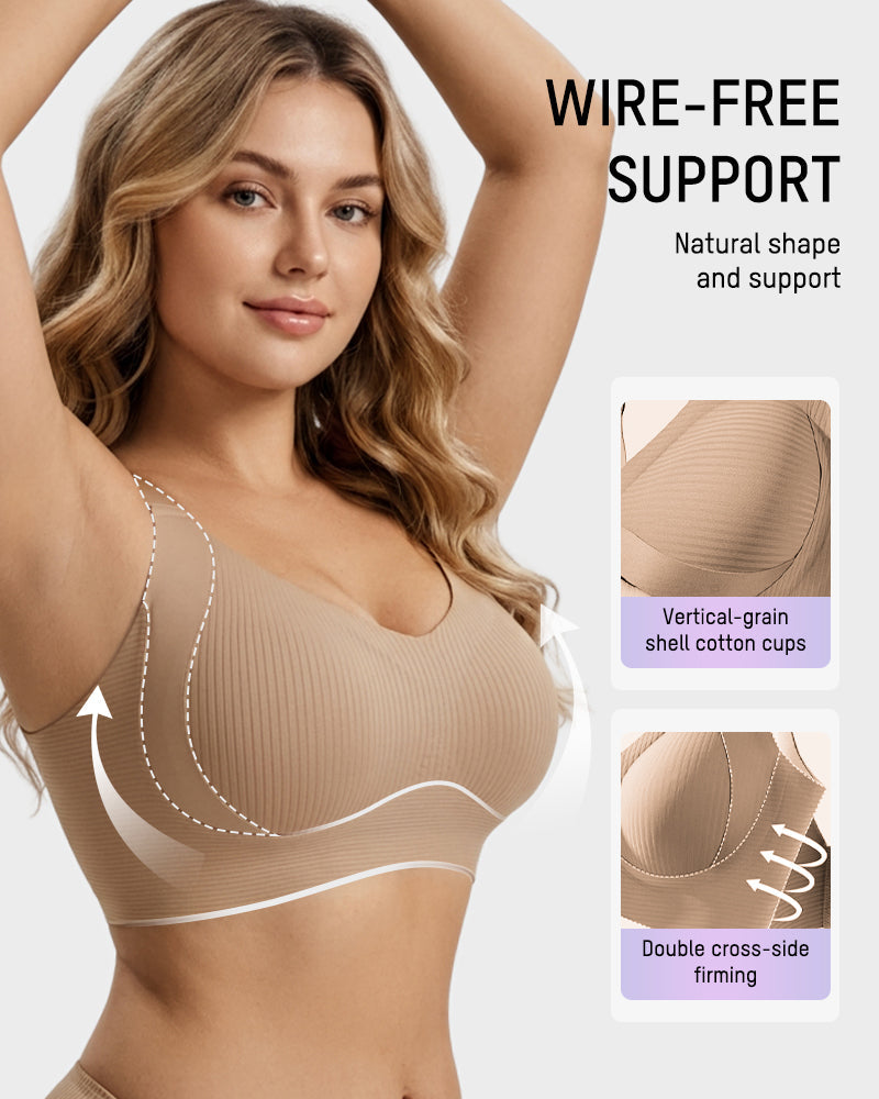 Ribbed Wireless Everyday Lift Bra 3-Pack - FirmaSoft