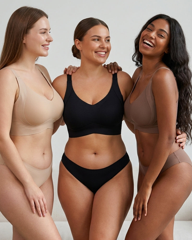 Ribbed Wireless Everyday Lift Bra 3-Pack - FirmaSoft
