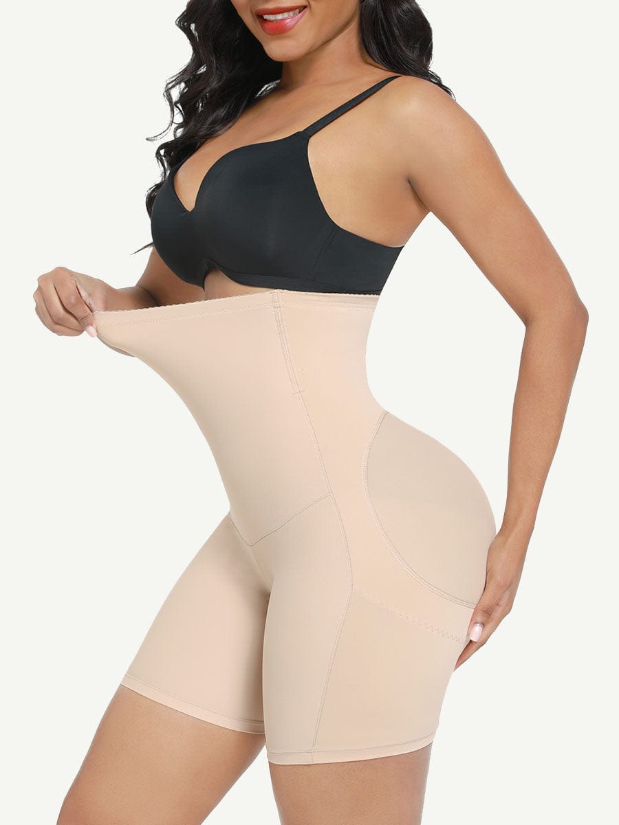High Waisted Slimming Belly Shaper Shorts Butt Lifter With Steel Bones - FirmaSculpt