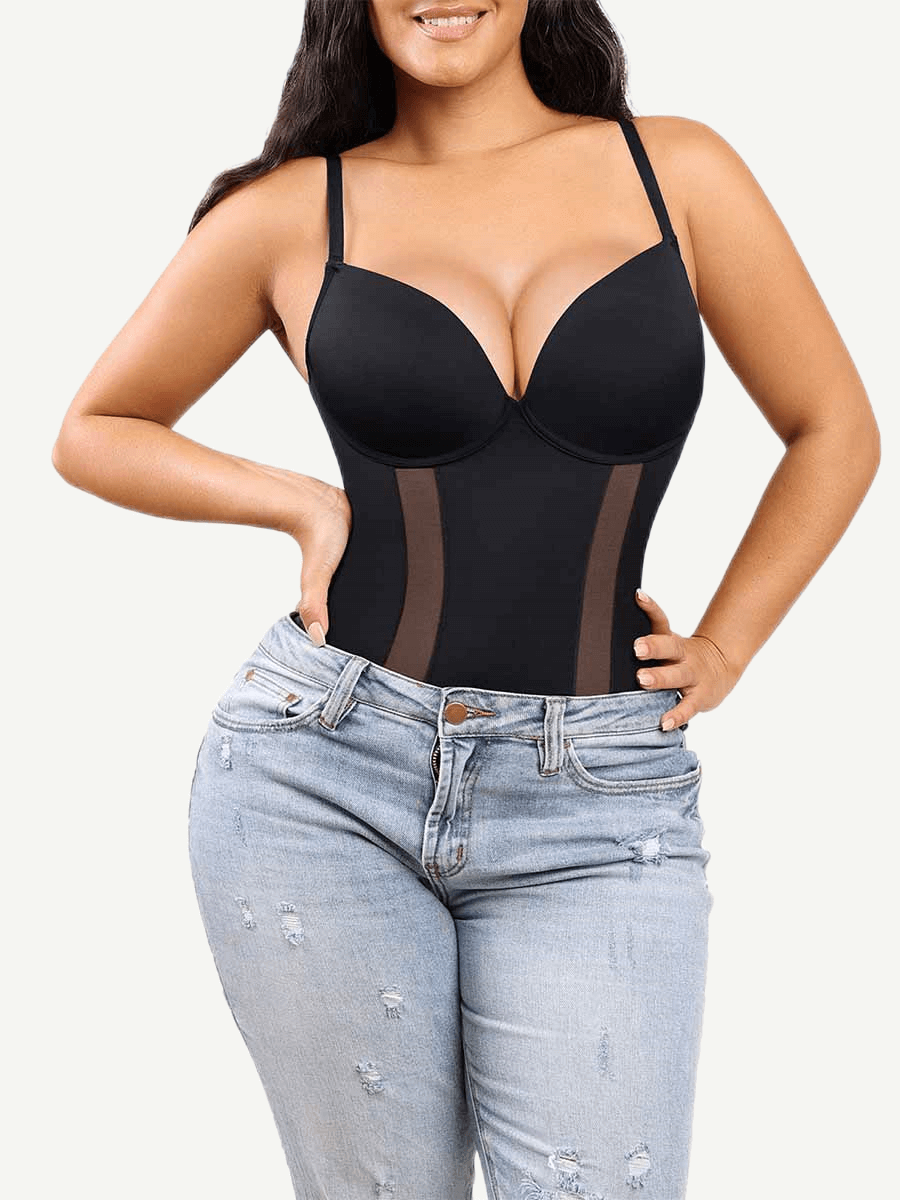 One-Piece Bodysuit with Back Large U-shaped Design and 3/4 Cup – FirmaLift