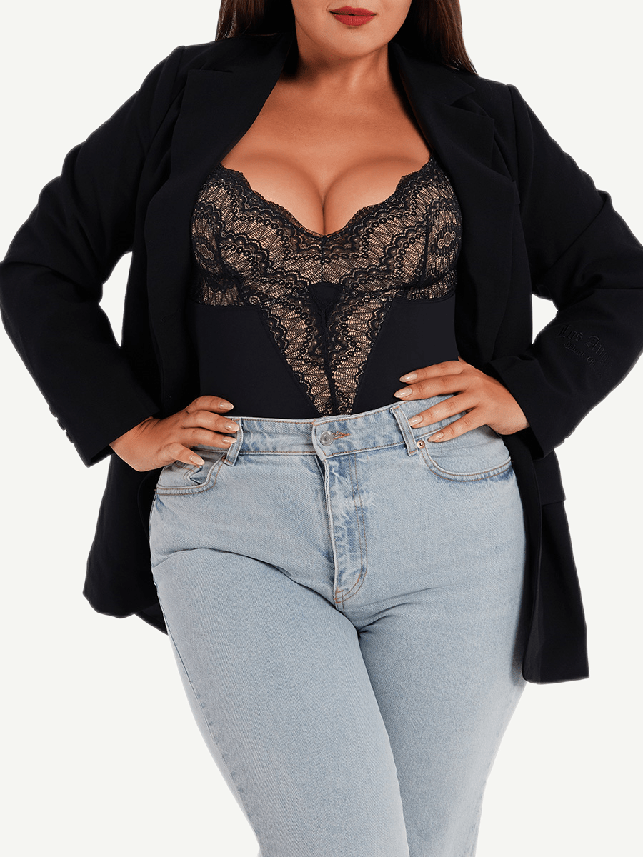 Sexy Ultra-versatile Lace Bodysuit with Tummy Control - FirmaLace