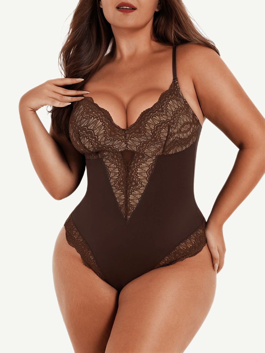 Sexy Ultra-versatile Lace Bodysuit with Tummy Control - FirmaLace
