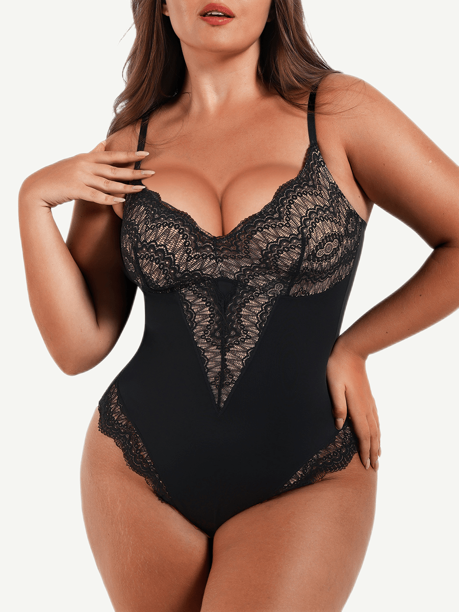 Sexy Ultra-versatile Lace Bodysuit with Tummy Control - FirmaLace
