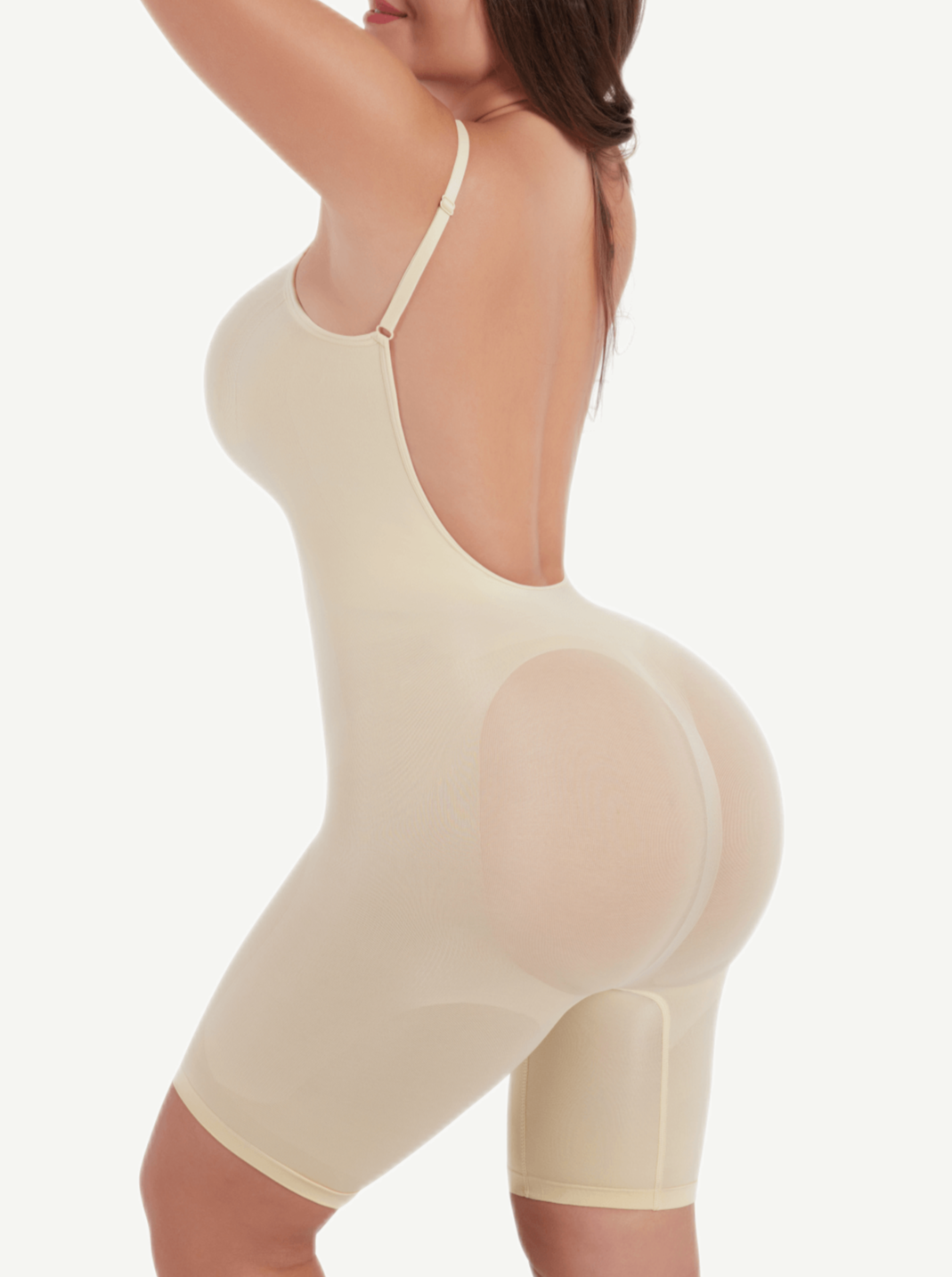 Seamless Open-Back Boxer Bodysuit with Covered Chest - FirmaSculpt