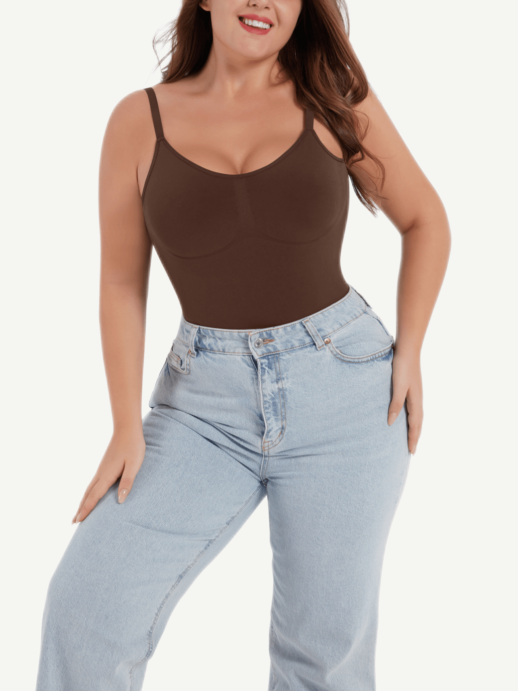 Seamless Open-Back Thong Bodysuit with Light Support - FirmaSmooth