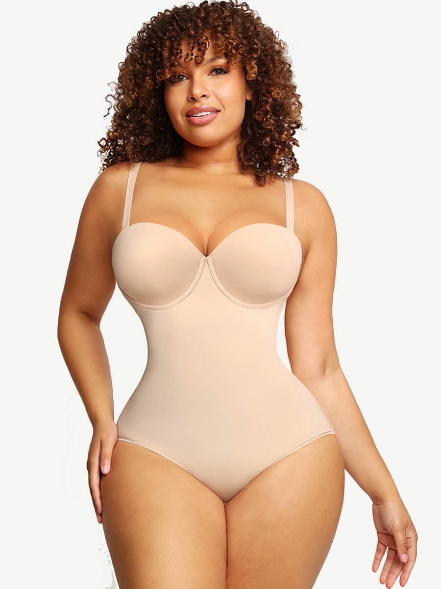 Fancy Cupped Shaping Bodysuit with Underwire Bra - FirmaHold