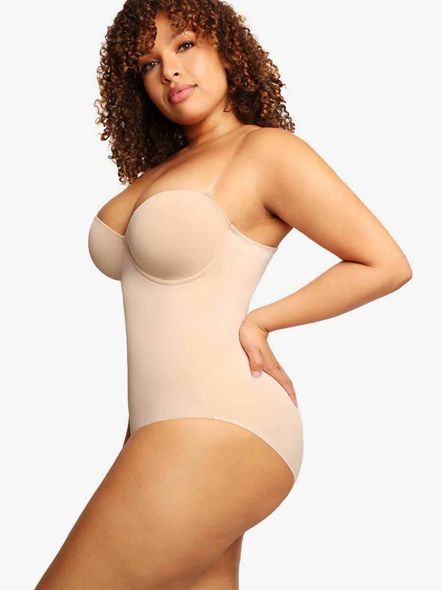 Fancy Cupped Shaping Bodysuit with Underwire Bra - FirmaHold