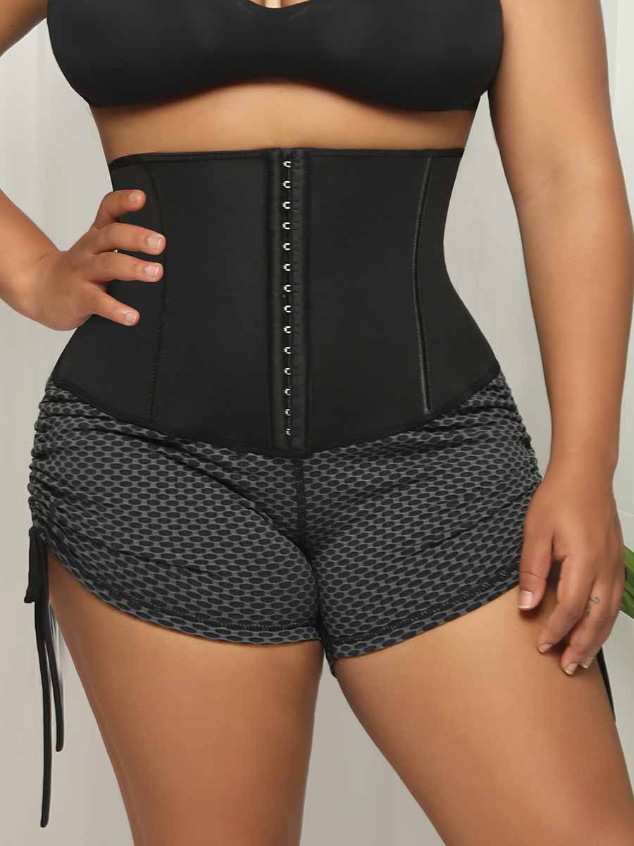 Neoprene Sauna Waist Trainer Shorts with Hook Closure - FirmaControl