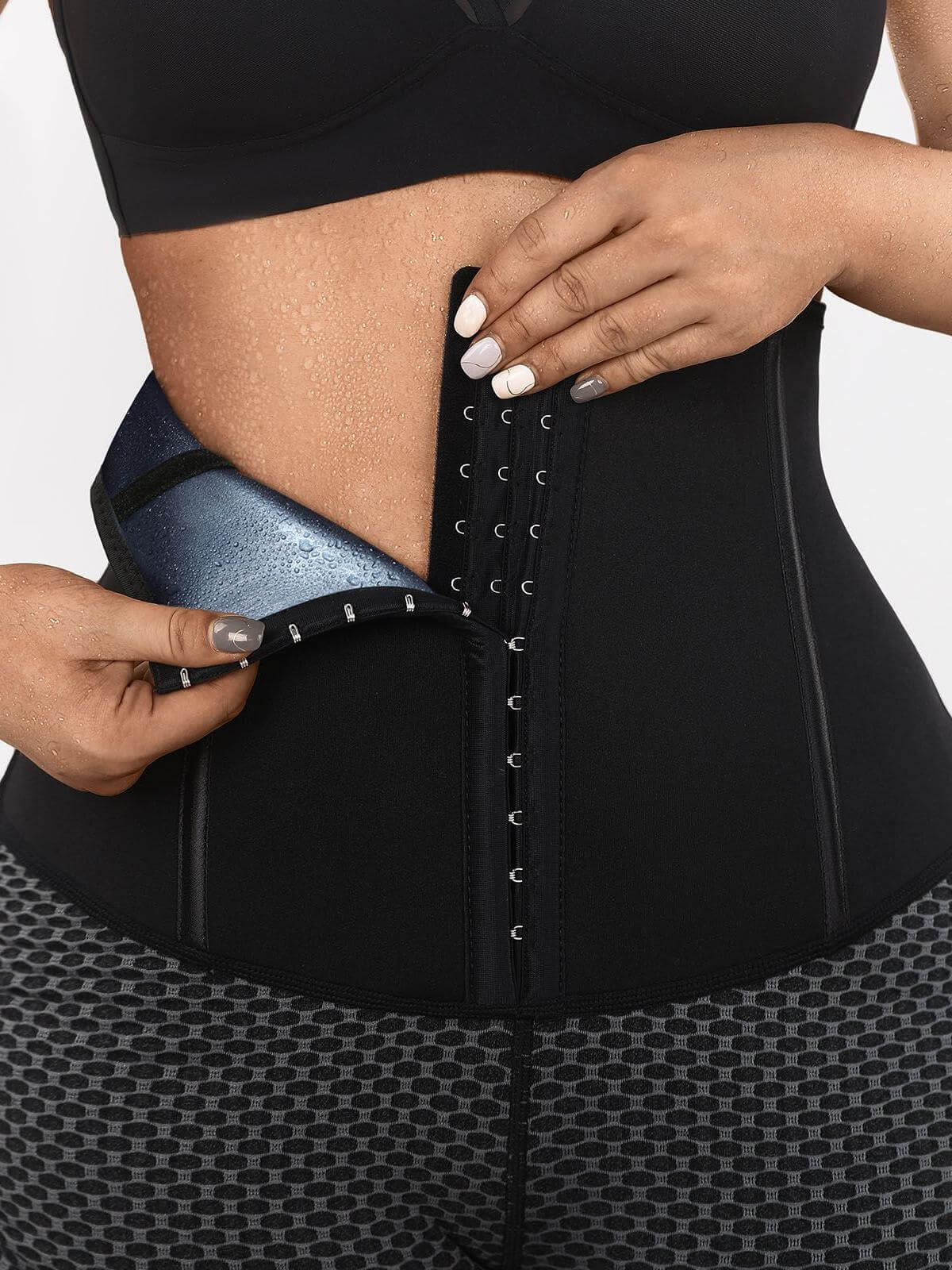 Neoprene Sauna Waist Trainer Shorts with Hook Closure - FirmaControl