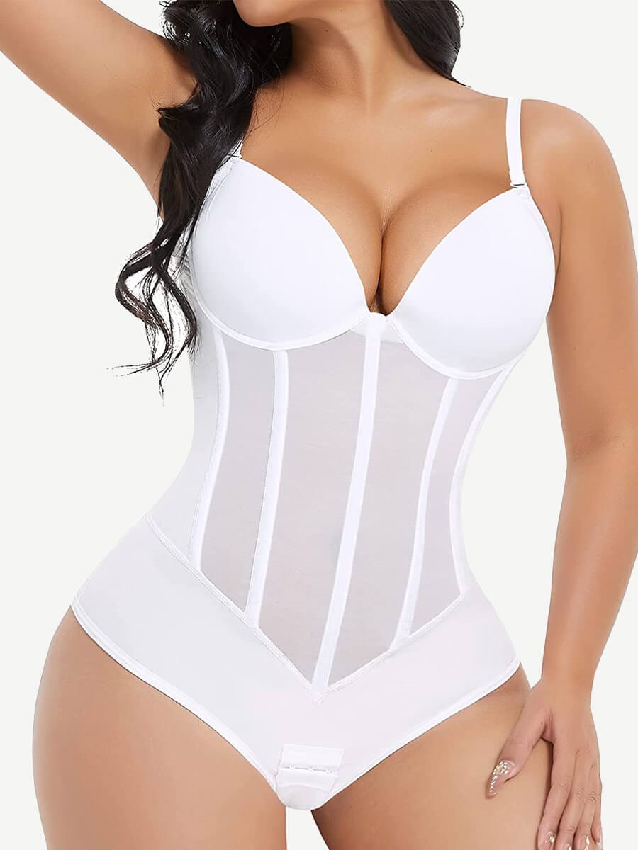 Back U Design Comfy Compression Shapewear Bodysuit with 5 Steel Bones - FirmaHold