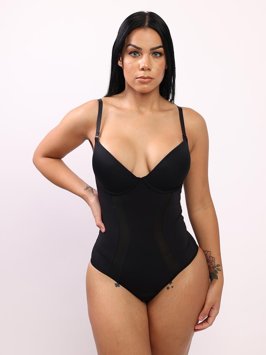 One-Piece Bodysuit with Back Large U-shaped Design and 3/4 Cup – FirmaLift