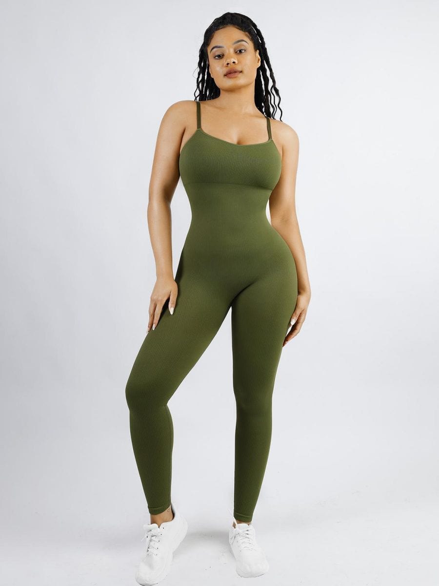 High Stretchy Seamless Tummy Control Shaping Jumpsuit with Removable Cup Pads - FirmaFlex